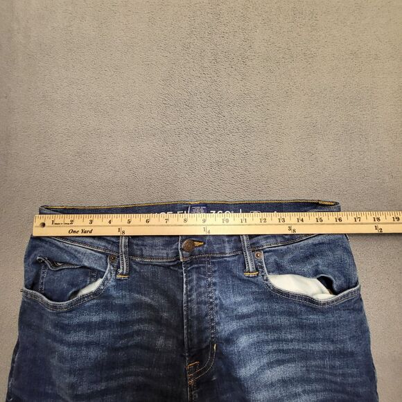 Arizona Jeans Mens 32x27 Blue Advanced Flex Straight Leg Distressed Denim - Picture 7 of 9